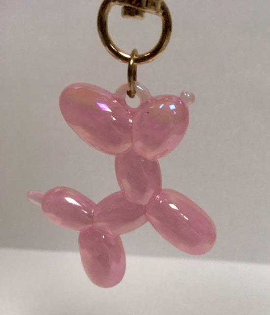 Balloon Dog Keychain - Iridescent Pink Rose