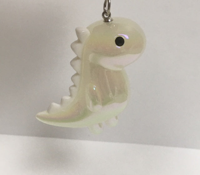 Dinosaur Keychain - Iridescent Pearl